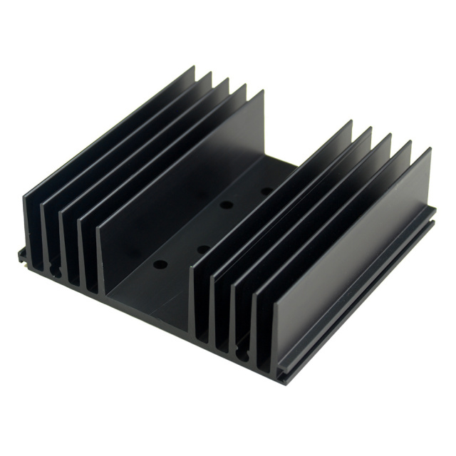 SS54X 4.3" x4" x1" Aluminum Black Heat Sink with TO-3 hole
